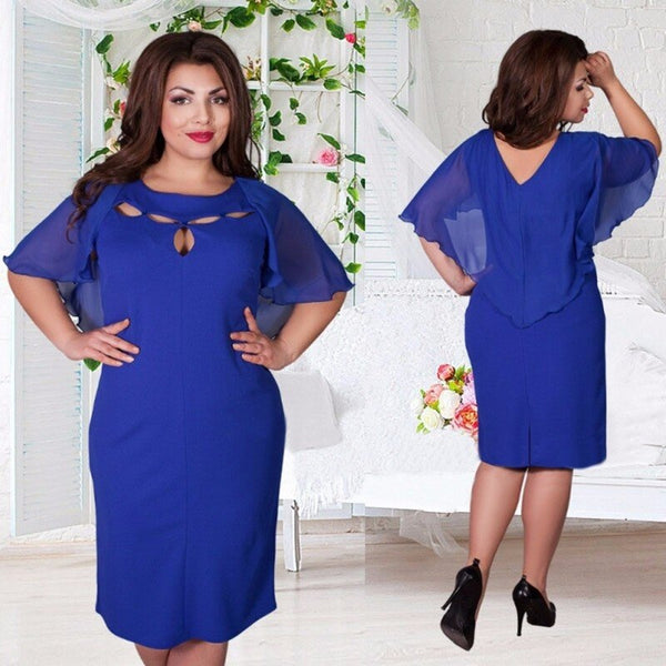 New Hot Sale 2017 Fashion Summer Elegant Women's Hollow Plus Size L-6XL Dress Evening Party Beach Ladies Soft Dresses vestido