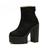 Gdgydh Fashion Boots Women Platform Shoes For Autumn Soft Leather Woman Party Shoes Ankle Boots High Heels 2019 New Black Zipper