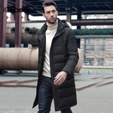 ICEbear 2017 New Clothing Jackets Business Long Thick Winter Coat Men Solid Parka Fashion Overcoat Outerwear 16M298D