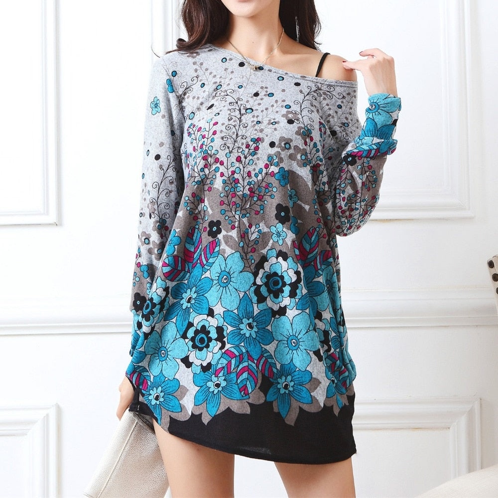 New 2017 antumn winter Fashion Women long sleeve Dresses Plus Size Dress Loose girl casual tops tunic pullover Eiffel Tower