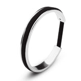 Black Hair Tie Bracelets Rose Gold Color Silver Color Open Cuff Bangles For Women Men Jewelry Hand Accessories Adjustable