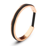 Black Hair Tie Bracelets Rose Gold Color Silver Color Open Cuff Bangles For Women Men Jewelry Hand Accessories Adjustable