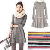 2018 New Fashion Clothes Spring Women Dress Cotton  Autumn Winter Dress Female Long Sleeve Dress O-Neck Woolen Dresses DR276