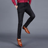 2018 New Men's Fashion Boutique Solid Color Casual Business Suit Pants Korean-style Men's Winter and Summer Trousers Male Slacks