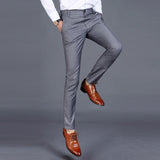 2018 New Men's Fashion Boutique Solid Color Casual Business Suit Pants Korean-style Men's Winter and Summer Trousers Male Slacks