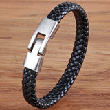 TYO Black/Brown/Red/Blue Color PU Leather Bracelet Easy Hook Colorful Veins Bangle For Women Jewelry Accessories Father's Day