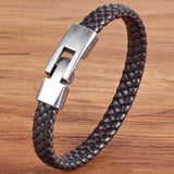 TYO Black/Brown/Red/Blue Color PU Leather Bracelet Easy Hook Colorful Veins Bangle For Women Jewelry Accessories Father's Day