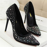 BLGTREE 2018 Fashion New Women Pumps Classic Sequined Shallow Women High Heels Sexy Pointed 10cm Wedding shoes party Women Shoes
