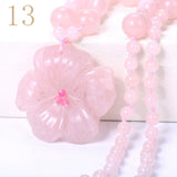 Yumten Women Statement Necklace Flowers Natural Stone Pendant Gemstone Men Accessories Fashion Short Necklace Crystal Jewelry