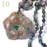 Yumten Women Statement Necklace Flowers Natural Stone Pendant Gemstone Men Accessories Fashion Short Necklace Crystal Jewelry