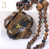 Yumten Women Statement Necklace Flowers Natural Stone Pendant Gemstone Men Accessories Fashion Short Necklace Crystal Jewelry