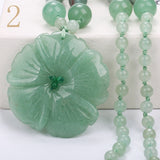 Yumten Women Statement Necklace Flowers Natural Stone Pendant Gemstone Men Accessories Fashion Short Necklace Crystal Jewelry