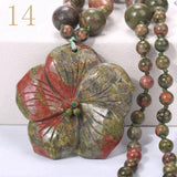 Yumten Women Statement Necklace Flowers Natural Stone Pendant Gemstone Men Accessories Fashion Short Necklace Crystal Jewelry