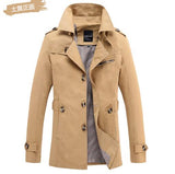 LEFT ROM 2018 New Fashion men are upscale in winter slim Fit Casual trench coat/male pure color Pure cotton long jackets S-5XL