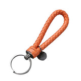 Double One New Braided Leather Keychain Rope Key Chain Ring Handmade DIY Pendant Car Keyrings Accessories for Men Women