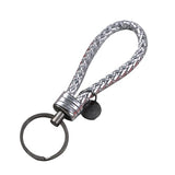 Double One New Braided Leather Keychain Rope Key Chain Ring Handmade DIY Pendant Car Keyrings Accessories for Men Women
