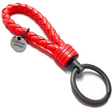 Double One New Braided Leather Keychain Rope Key Chain Ring Handmade DIY Pendant Car Keyrings Accessories for Men Women
