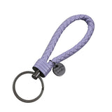 Double One New Braided Leather Keychain Rope Key Chain Ring Handmade DIY Pendant Car Keyrings Accessories for Men Women