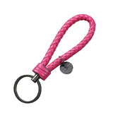Double One New Braided Leather Keychain Rope Key Chain Ring Handmade DIY Pendant Car Keyrings Accessories for Men Women