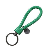 Double One New Braided Leather Keychain Rope Key Chain Ring Handmade DIY Pendant Car Keyrings Accessories for Men Women