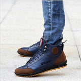 New 2018 Men Leather Boots Fashion Autumn Winter Warm Cotton Brand Ankle Boots Lace Up Men Shoes Footwear Casual Drop Shipping