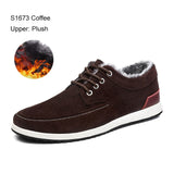 SUROM Men's Leather Casual Shoes Brand Autumn Winter New Fashion Sneakers Men Loafers Adult Moccasins Male Suede Shoes Krasovki