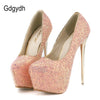 Gdgydh Fashion Women Heels Platform Shoes 2018 New Spring Autumn Bling Women Pumps Thin Heels Sexy Slim Party Shoes High Heels