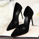 Faux Suede Women Pumps High Heels Women Shoes Fashion Lady Shoes Pointed Toe Thin Heels Ladies Shoes 2018 New Party Shoes Woman