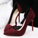Faux Suede Women Pumps High Heels Women Shoes Fashion Lady Shoes Pointed Toe Thin Heels Ladies Shoes 2018 New Party Shoes Woman