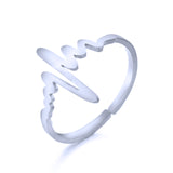 Golden Silver Color Stainless Steel Resizable Engagement Lover Rings Set For Women Men Wedding Band Jewelry Accessories Gifts