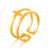 Golden Silver Color Stainless Steel Resizable Engagement Lover Rings Set For Women Men Wedding Band Jewelry Accessories Gifts