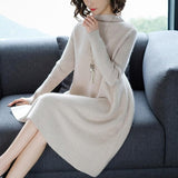 Women Dress Winter Loose Style Cashmere Knitted Dresses 2018 New Fashion Autumn Warm Long Pullover Dress Woman Thick Knitwear