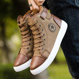 2018 New Fashion Warm Fur Winter Men Boots Man New High Top Canvas Casual Boots Men High Quality Autumn Leather Footwear