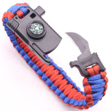 Outdoor Paracord Survival Bracelets for Men Jewelry Charm Bangles Wrap Knife Rope Friendship Bracelets Women Accessories 2018