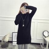New  Fashion 2018 Women Autumn Winter  Long Sweater Pullovers Dress  Casual Warm Female Knitted Sweaters Pullover  Lady