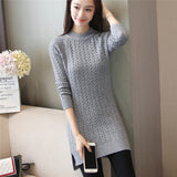 New  Fashion 2018 Women Autumn Winter  Long Sweater Pullovers Dress  Casual Warm Female Knitted Sweaters Pullover  Lady