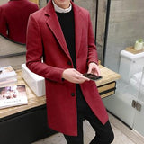 2018 New Winter Wool Coat Men Leisure Long Sections Woolen Coats Men's Pure Color Casual Fashion Jackets / Casual Men Overcoat