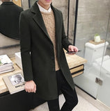 2018 New Winter Wool Coat Men Leisure Long Sections Woolen Coats Men's Pure Color Casual Fashion Jackets / Casual Men Overcoat