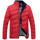 TANGNEST Autumn Winter Men Coat 2019 New Design Men Fashion Jacket Stand Collar Warm Jacket 5 Solid Colors Asian Size MWM902