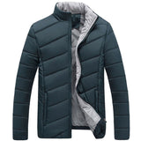 TANGNEST Autumn Winter Men Coat 2019 New Design Men Fashion Jacket Stand Collar Warm Jacket 5 Solid Colors Asian Size MWM902