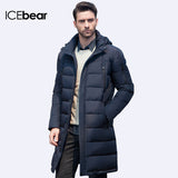 ICEbear 2017 New Clothing Jackets Business Long Thick Winter Coat Men Solid Parka Fashion Overcoat Outerwear 16M298D